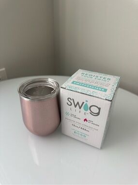 Swig Life Stainless Steel Tumbler - Rose Gold/Pink Hot Cold 12 oz 355 mL Mug